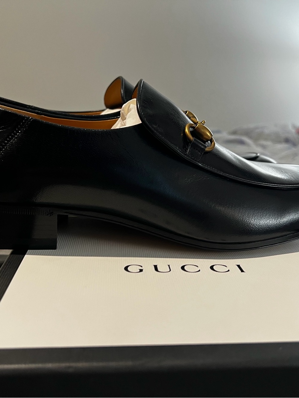 Gucci Black Leather Horsebit Slip-On Loafer - Picture 6 of 7